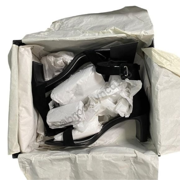 Rag & Bone Ellis Sandals Heels Leather Suede Black 8 - Picture 7 of 16